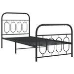 vidaXL Cadre de lit métal avec tête de lit/pied de lit noir 80x200 cm