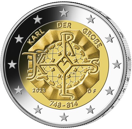 Coffret 5 pièces 2 euro commémoratives Allemagne 2023 BE – Charlemagne (les 5 ateliers A, D, F, G et J)