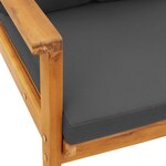 vidaXL Fauteuil de jardin lot de 2 avec coussin bois massif d'acacia