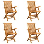 vidaXL Chaises pliables de jardin lot de 4 Bois de teck solide