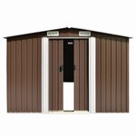 vidaXL Abri de jardin 257x298x178 cm Métal Marron