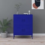 vidaXL Armoire de rangement Bleu marine 80x35x101 5 cm Acier