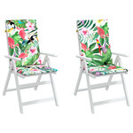 vidaXL Coussins de chaise de jardin dossier haut lot de 2 multicolore