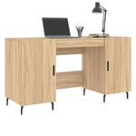 Bureau table poste de travail meuble d'ordinateur informatique étude chêne sonoma 140 x 50 x 75 cm bois d'ingénierie brun 02_0023649