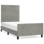 vidaXL Cadre de lit avec tête de lit Gris clair 90x200 cm Velours