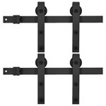 vidaXL Kits de fixation pour porte coulissante 2 Pièces 200 cm Acier Noir