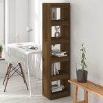 vidaXL Bibliothèque/Séparateur de pièce Chêne Marron 40x30x166 cm