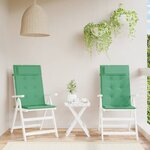 vidaXL Coussins de chaise à dossier haut lot de 2 vert tissu oxford