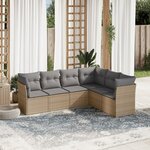vidaXL Salon de jardin avec coussins 6 Pièces beige résine tressée