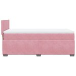 vidaXL Sommier à lattes de lit avec matelas Rose 100x200 cm Velours