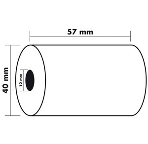 Bobine 1 pli thermique sans BPA 55g 57x40x12 mm 18 mètres EXACOMPTA