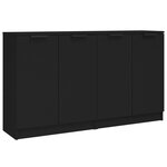 vidaXL Buffets 2 Pièces Noir 60x30x70 cm Bois d'ingénierie