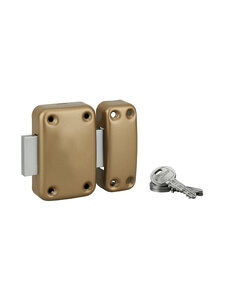 THIRARD - Verrou sans bouton Apache  pour porte de cave  cylindre 40mm  acier  3 clés  époxy bronze