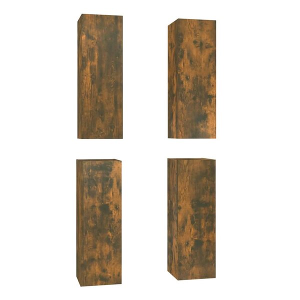 vidaXL Meubles TV 4 Pièces Chêne fumé 30 5x30x90 cm Bois d'ingénierie