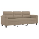 vidaXL Ensemble de canapés 3 Pièces avec coussins taupe tissu microfibre