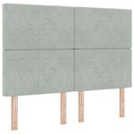 vidaXL Lit à ressorts avec matelas et banc gris clair 140x200 cm en velours