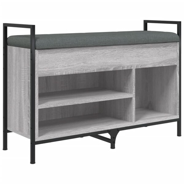 vidaXL Banc à chaussures sonoma gris 85 5x32x57 5 cm bois d'ingénierie