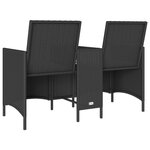vidaXL Canapé de jardin 2 places avec table et coussins résine tressée