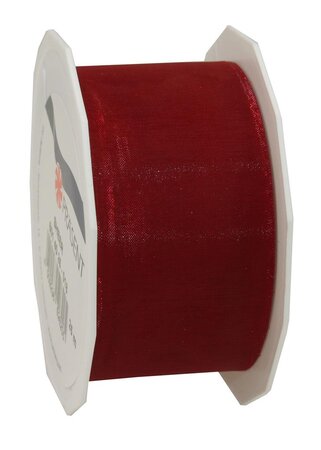 Organza sheer 25-m-rouleau 40 mm rouge feu