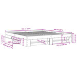 vidaXL Cadre de lit chêne marron 180x200 cm bois d'ingénierie