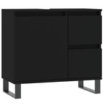 vidaXL Ensemble de meubles salle de bain 3 Pièces noir bois d'ingénierie