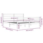 vidaXL Cadre de lit Noir Bois de pin massif 200x200 cm