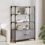 vidaXL Bibliothèque à 3 niveaux sonoma gris 70x30x109 5 cm