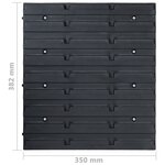 vidaXL Kit de bacs de stockage et panneaux muraux 48 Pièces Bleu et noir