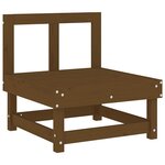 vidaXL Canapé central avec coussins marron miel bois de pin solide