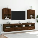vidaXL Meubles TV avec lumières LED 2 Pièces chêne marron 40 5x30x60 cm