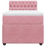 vidaXL Sommier à lattes de lit avec matelas Rose 90x200 cm Velours