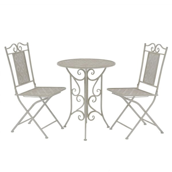 vidaXL Mobilier de bistro 3 Pièces Acier Gris