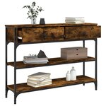 vidaXL Table console chêne fumé 100x25x75 cm bois d'ingénierie