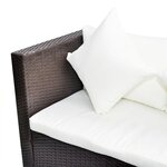 vidaXL Salon de jardin 4 Pièces avec coussins Résine tressée Marron