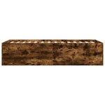 vidaXL Cadre de lit chêne fumé 75x190 cm bois d'ingénierie