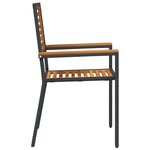 Chaises de jardin empilables vidaXL avec coussins  2 pièces  noires en poly rotin
