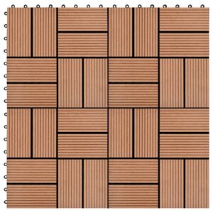 vidaXL Carreaux de terrasse 22 Pièces 30 x 30 cm 2 m² WPC Marron