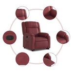 vidaXL Fauteuil inclinable Rouge bordeaux Similicuir