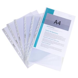 Sachet De 100 Pochettes Perforées Polypropylène Lisse Premium - A4 - Cristal - Exacompta