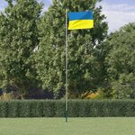 vidaXL Drapeau de l'Ukraine et mât 6 23 m aluminium