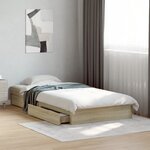 vidaXL Cadre de lit avec tiroirs sans matelas chêne sonoma 100x200 cm