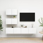 vidaXL Ensemble de meubles TV 4 Pièces Blanc Bois d'ingénierie