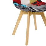 Chaises de salle à manger en lin 2 pièces multicolor 19_0000546