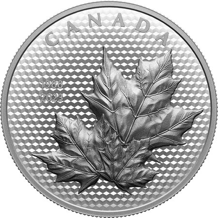 Pièce de monnaie en Argent 50 Dollars g 157.6 Millésime 2023 MAPLE LEAVES IN MOTION