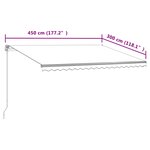 vidaXL Auvent rétractable automatique 450x300 cm Crème