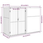 vidaXL Abri à outils de jardin anthracite 225x89x161cm acier galvanisé