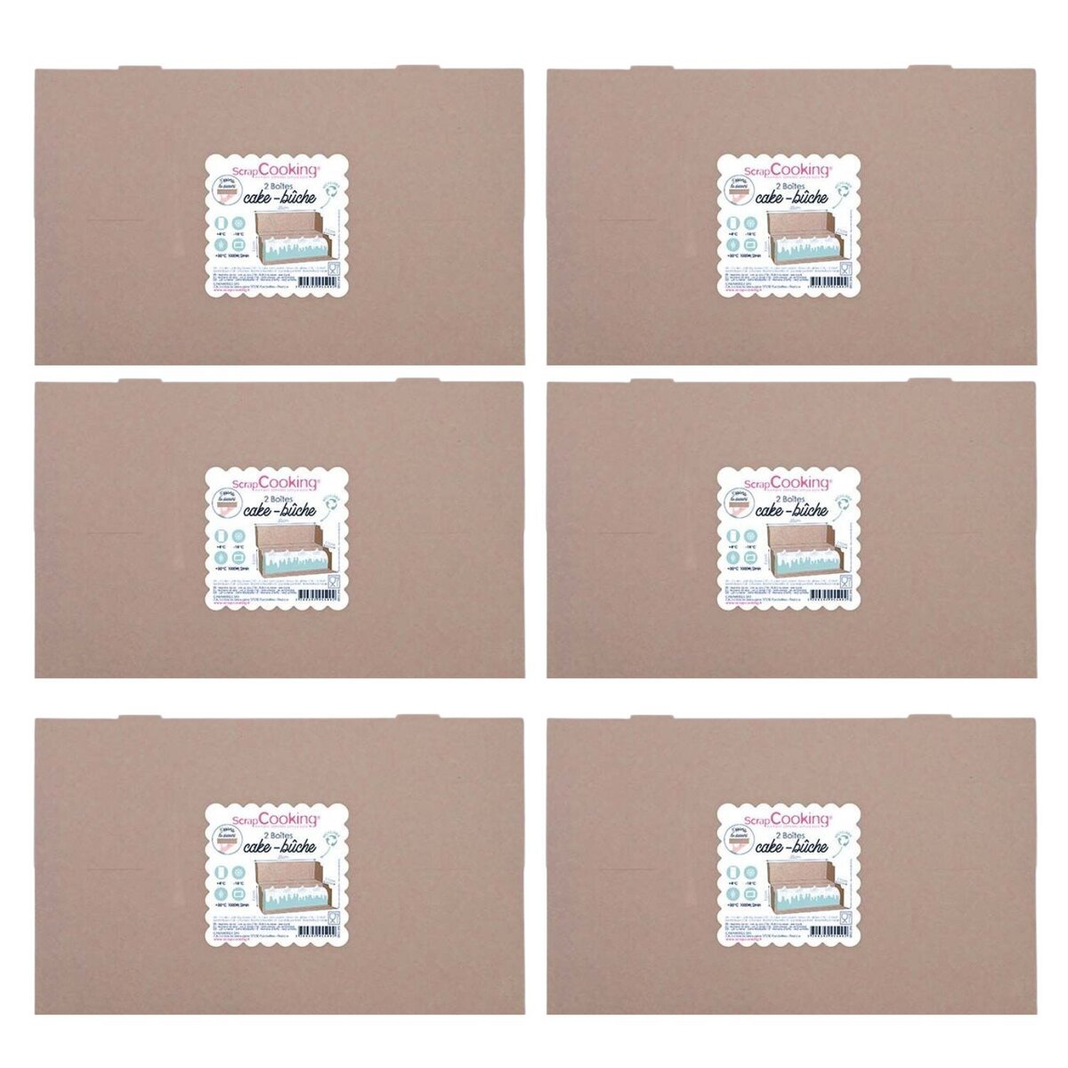 4 boîtes en carton pour bûche de Noël 35 x 13 cm - La Poste
