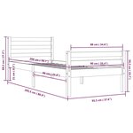 vidaXL Cadre de lit Bois massif 90x200 cm