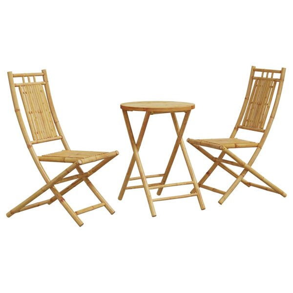 vidaXL Ensemble de bistro 3 Pièces bambou