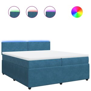 vidaXL Sommier à lattes de lit et matelas Bleu 200x200 cm velours
